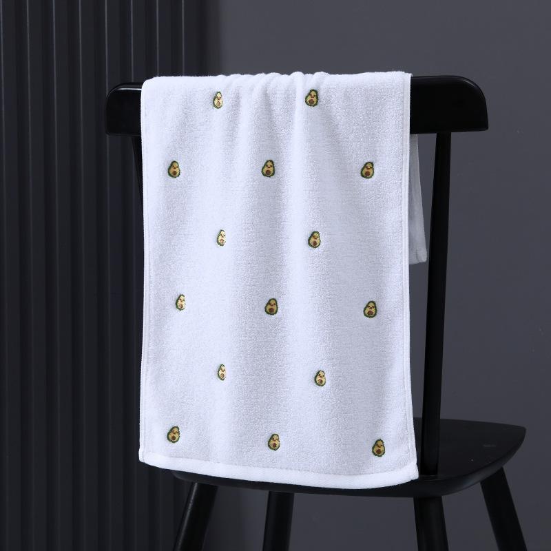 

Cotton Embroidered Avocado Thick Towels Soft Skin-Friendly Non-Shedding Ideal for Bathroom Use Kids Gift Bath Hand Towel Toallas 34x74cm 1pcs
