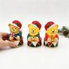 Resin Christmas Glowing with Santa Hat - Tabletop Decoration for Holiday Home Shelf Ornament, Gift (Batteries Not Included)