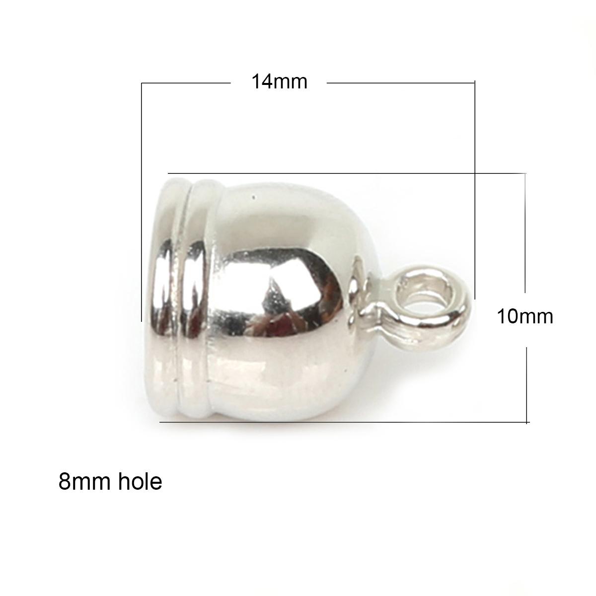 

50 шт., пластиковые ожерелья CCB, наконечники с кисточками, колпачки с бусинами, торцевая крышка для модных ювелирных изделий, ювелирные изделия ручной работы «сделай сам» silver-10*14mm