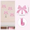 4 Pcs Metal Bow Knot Hooks Wall Door Hanger Towel Hooks Coat Hanger Decorative Holder for Home Bathroom Living Room (Pink)