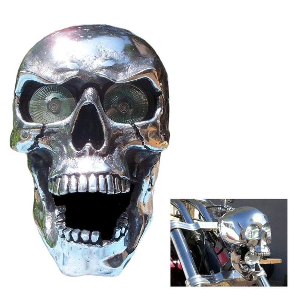 

New Gothic Universal Punk LED High/Low Beam Skull Headlight Motorcycle Decorative Lights Luminous