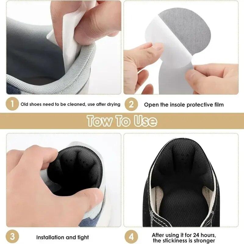 Neues 2-in-1-Fersenkissen aus Schwamm, Rückseite der Einsätze, Fersenschutz, Schuhpolster für zu große Schuhe, weiches Mesh, Fersengriffe, Schuheinlegesohlen