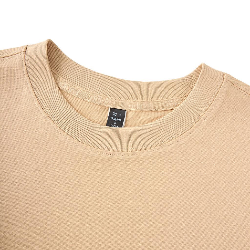 Adidas Sports Lifestyle Series Casual Loose Fit Cotton Short Sleeve T-Shirt Unisex Tops Light-Brown JJ0615