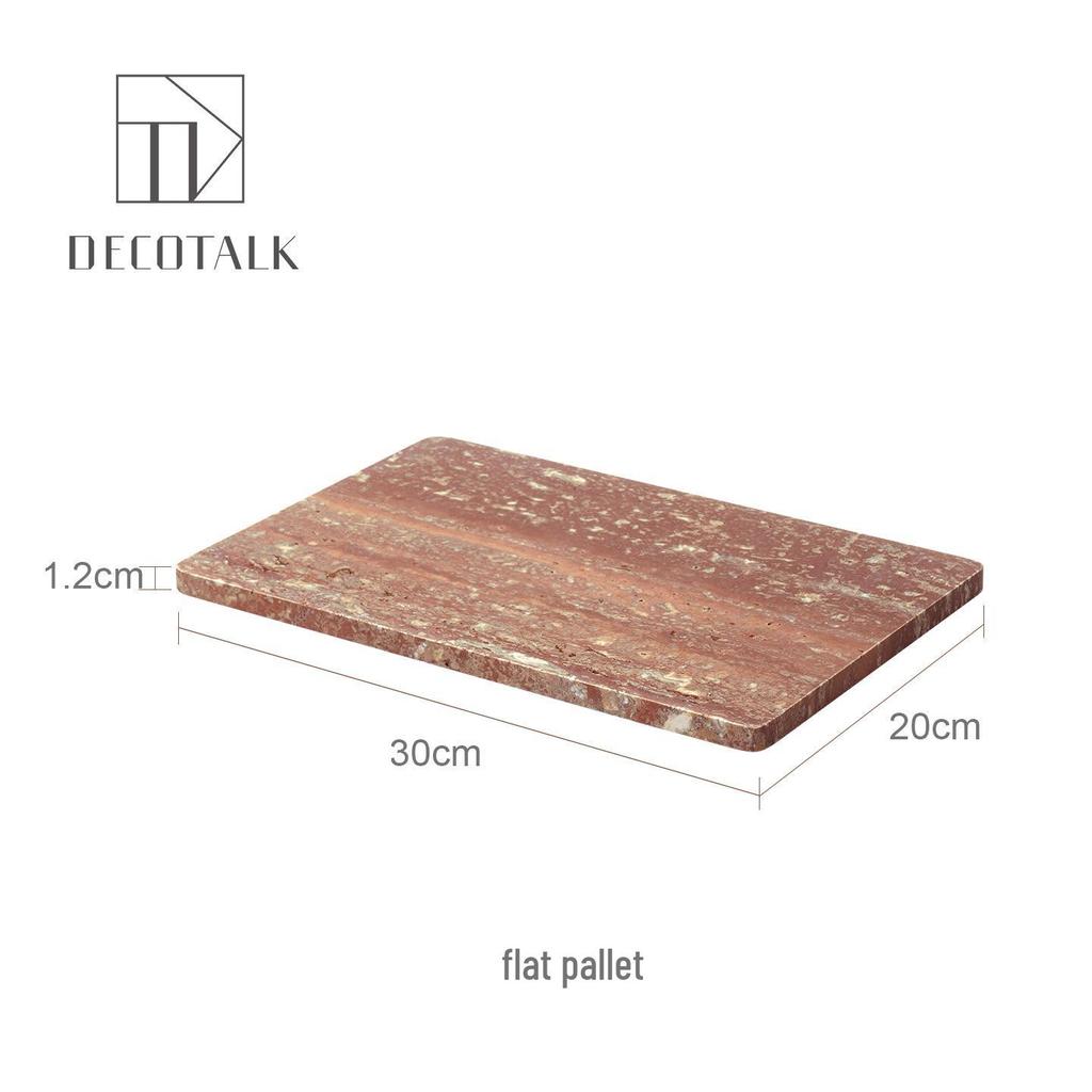 DecoTalk Wabi-sabi Red Travertine Bathroom Washbasin Set with Aromatherapy Tissue Box Tray