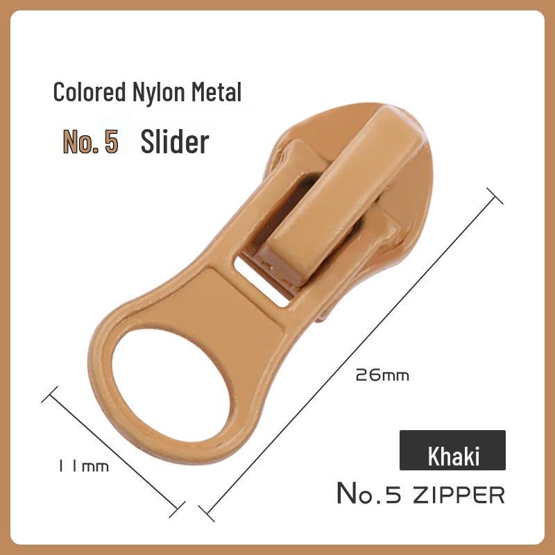 Nylon & Metal Zipper Pull for Jackets and Bags (No. 3 & No. 5)