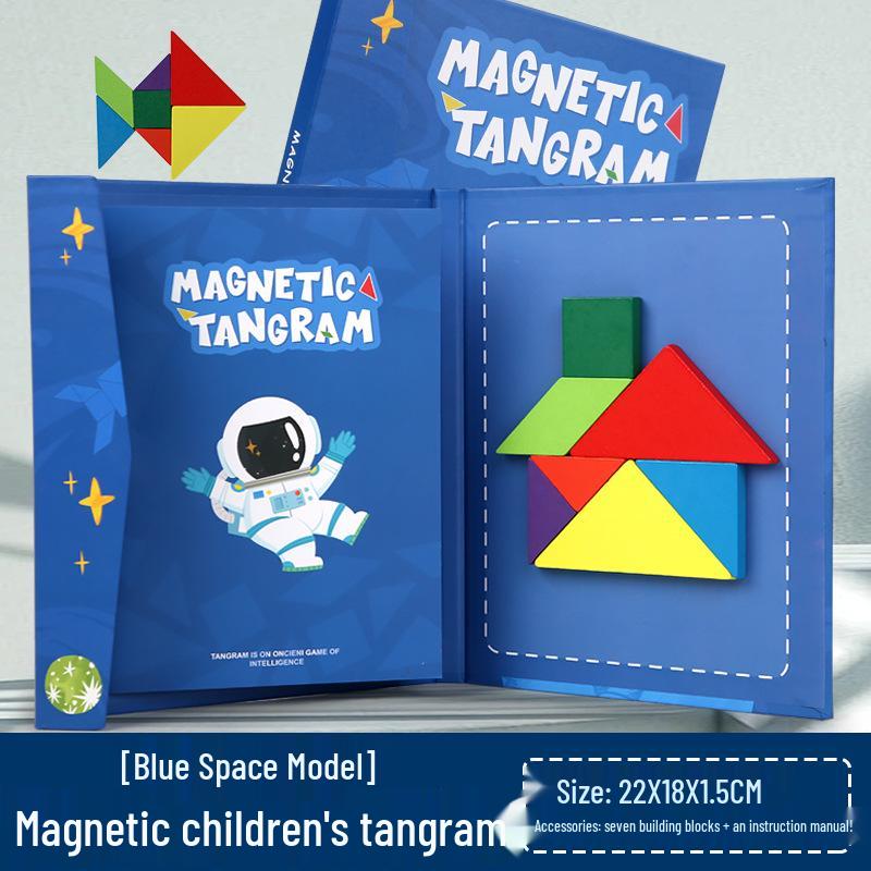 Magnetic Tangram Puzzle for Young Children - Educational Wooden Toy for Early Learning