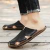 Fashion Summer Men's Slippers Men Leather Sandals Classic Roman Sandals Slipper Soft Outdoor Sneakers Beach Rubber Men Trekking Slipper