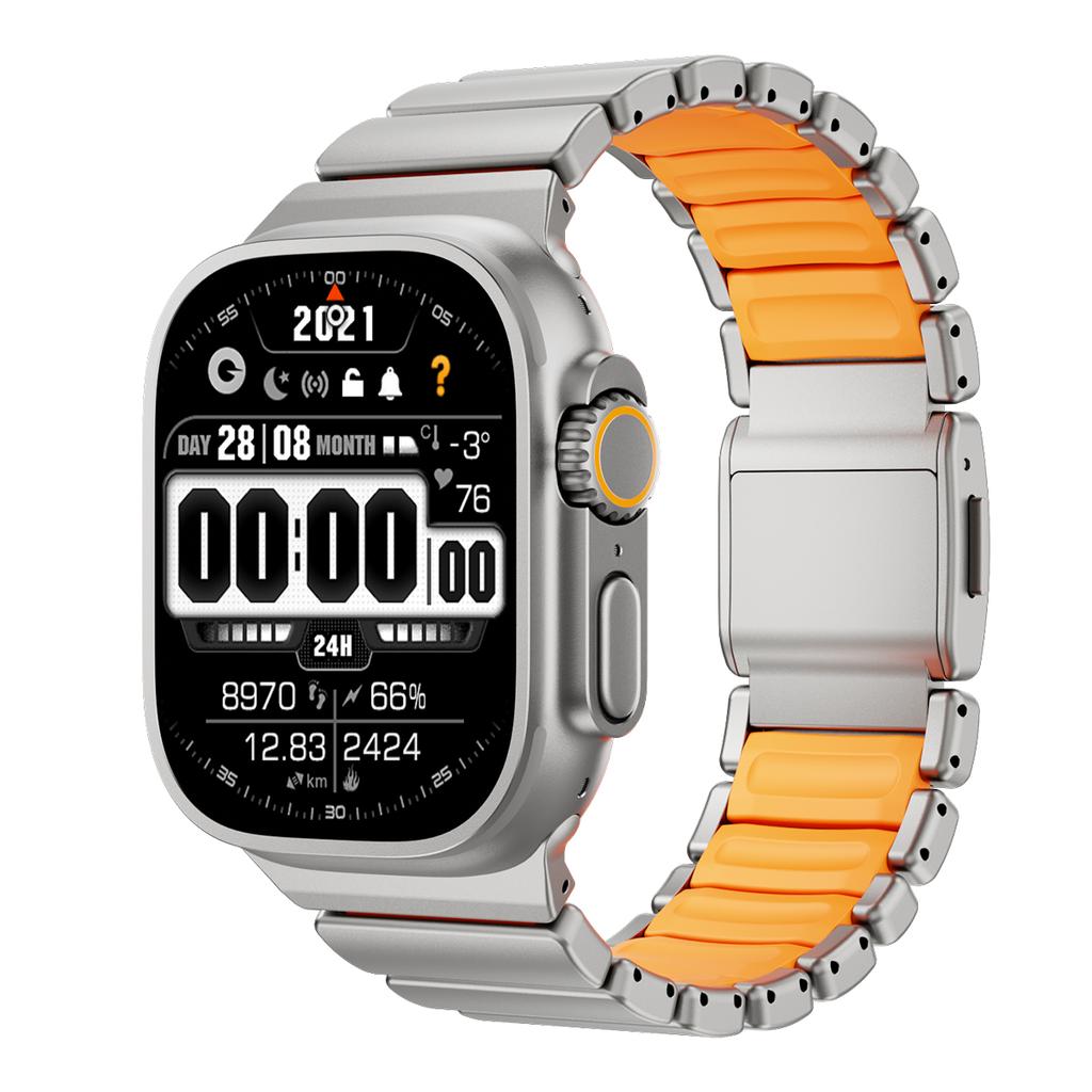 For Apple Watch bands 49mm 44mm 45mm 46mm Bracelet correa iWatch series SE3 Ultra 3 2 11 10 9 8 7 Stainless Steel Magnetic Strap