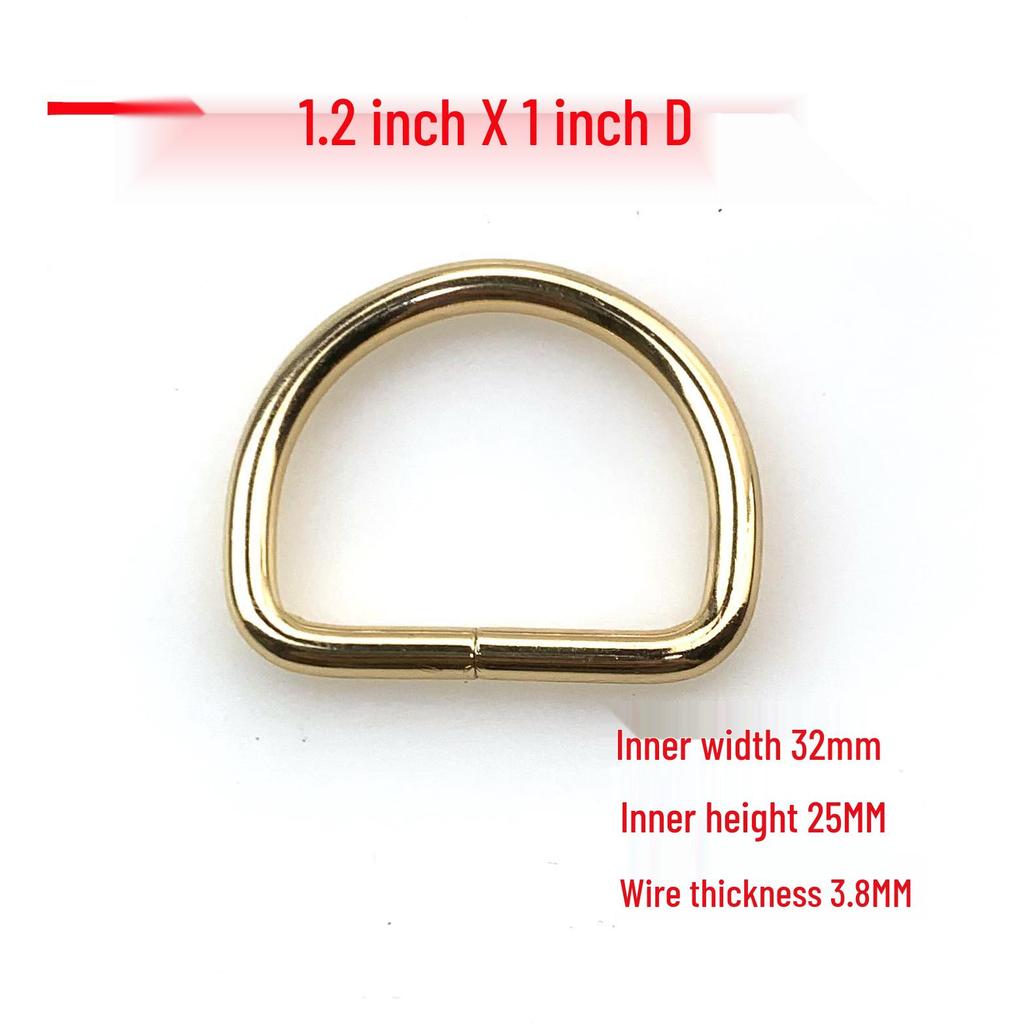 3.8mm Thick D-Ring Buckle Hardware for Bag Straps and Side Hooks