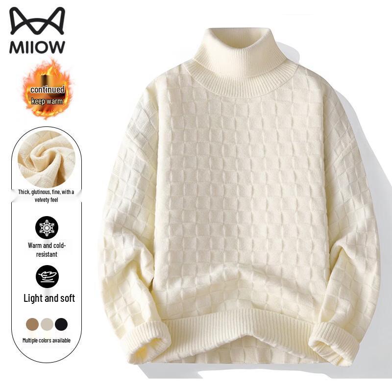 MiiOW Men s Thickened Warm Turtleneck Sweater L