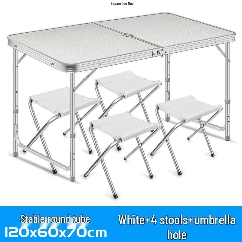 Portable Outdoor Folding Table & Chairs for Street Vendors and Camping