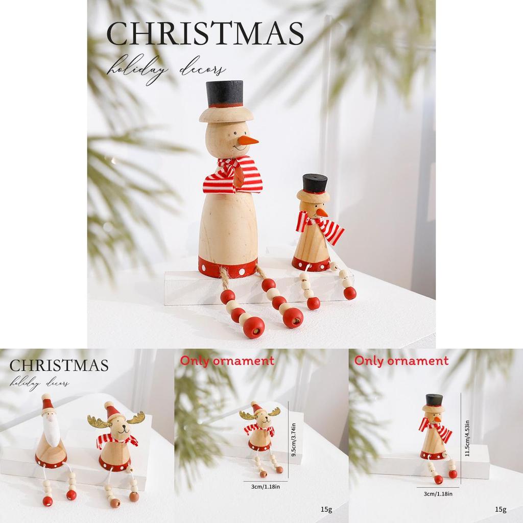 Santa Claus Reindeer Snowman Wooden Tabletop Ornament For Holiday Scene Setting