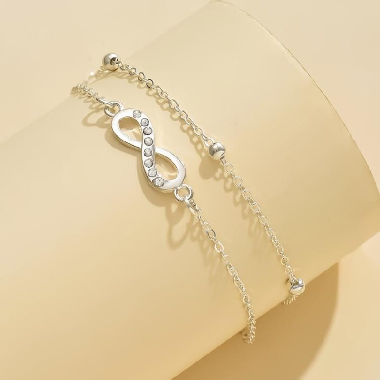 Trendy Alloy Layer Anklet for Women Waterproof Designs With Crystals Embellishments Vocation Accessory Outfits