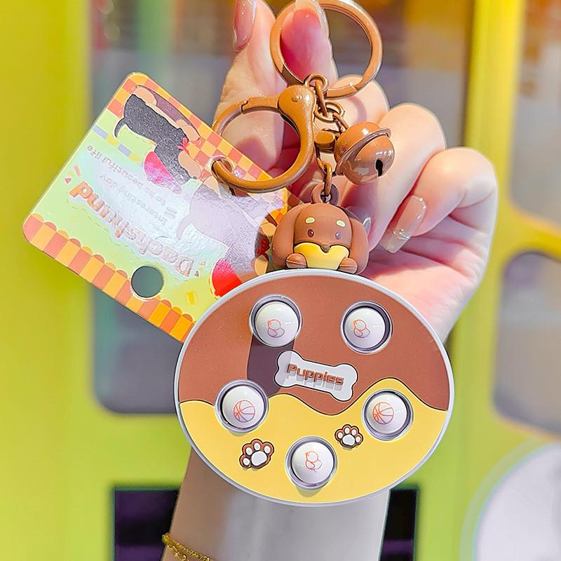 Groundhog Sausage Dog Game Console Interactive Cartoon Keychain Backpack Pendant