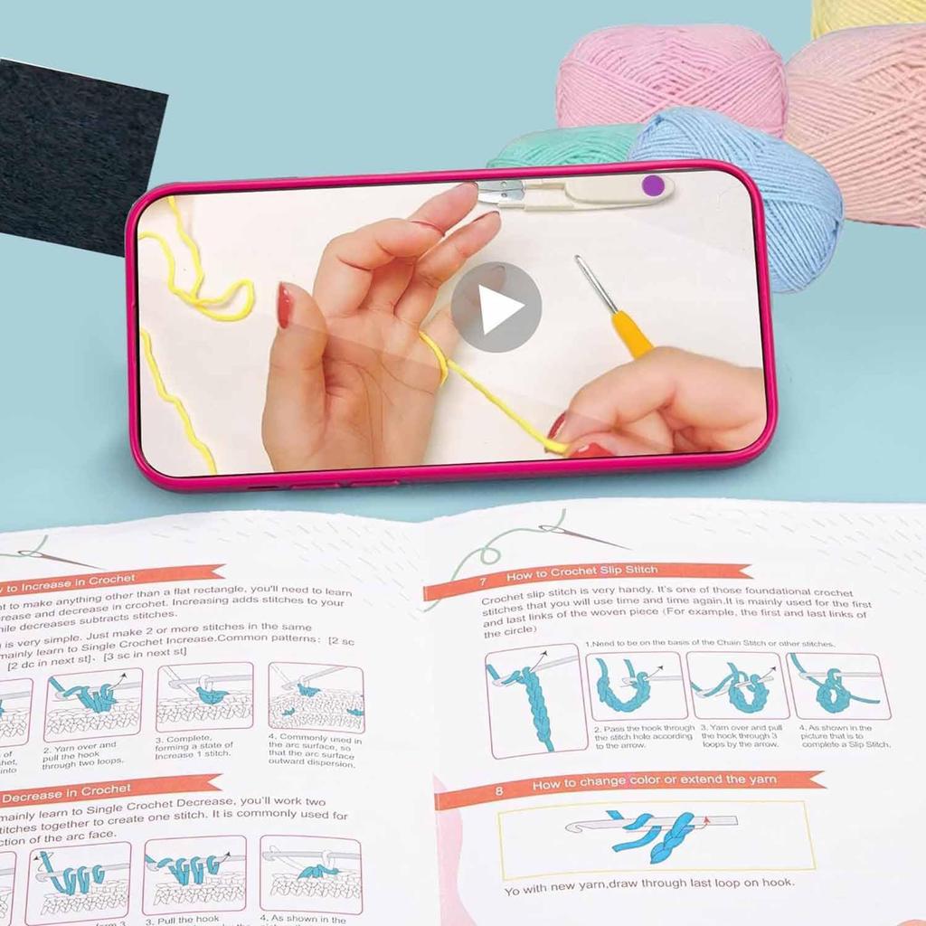 MENGSOOD Crochet Kit for Beginners,Baby Calf Beginner Crochet Kit Pattern Crochet Animal Kit Knitting Kit for Adults Kids with Step-by-Step Video