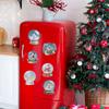 6Pcs Acrylic Christmas Santa Claus Diamond Art Fridge Magnet Diamond Painting Refrigerator Magnet for Adults Kids Beginners