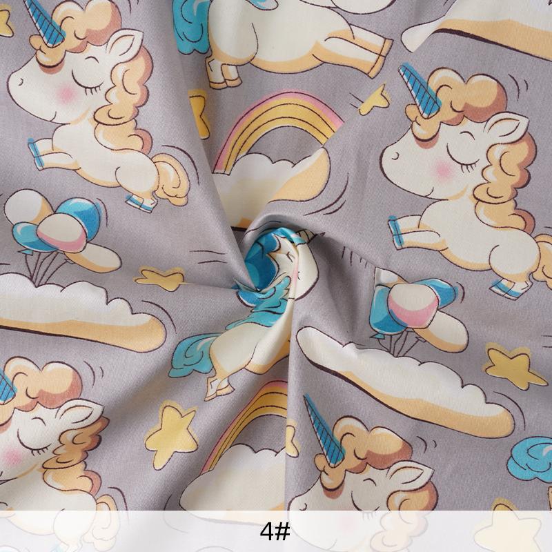 Pure Cotton Cartoon Printed Fabric for Summer Dress Bedding Children's Pajamas Handmade DIY Sewing Fabrics 0.5m/1m/2m