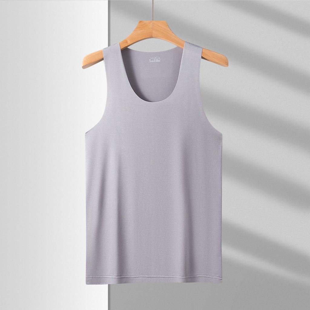 Men's seamless vest sleeveless version V-neck ice silk tight sports hurdles super elastic summer slim fit handsome