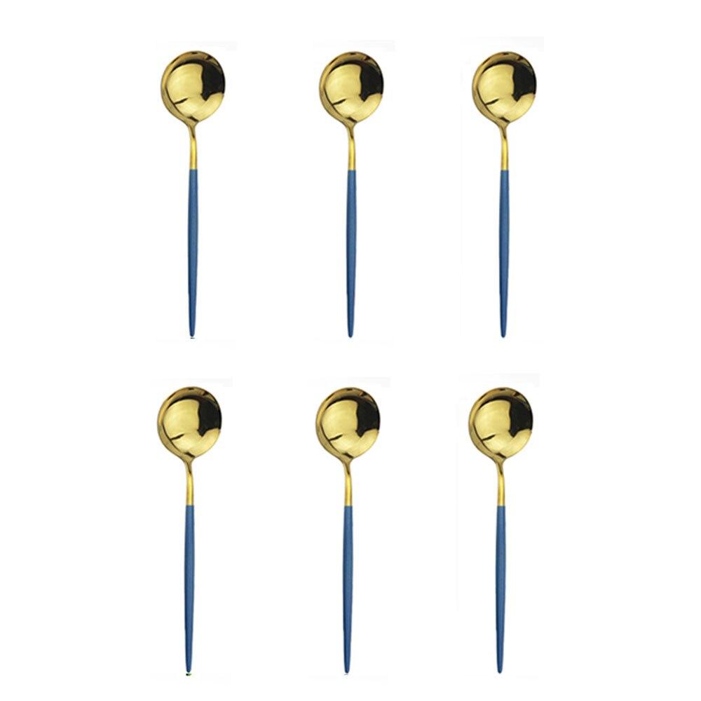 6st rostfritt stål kaffesked Dessertglass Barnskedar Polerad omrörande tesked Kökstillbehör Bestick