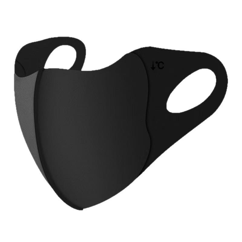 Schwarze 3D-Eisseiden-Maske mit UPF50+ Sonnenschutz & Kollagen zum Schutz der Augenwinkel - Unisex