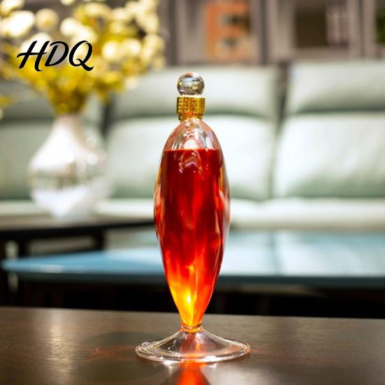 Szklana karafka w kształcie serca, butelka na wino z hermetycznym zamknięciem, elegancka kryształowa tekstura, dekoracyjna karafka na alkohol, uchwyt na napoje na stół, karafka,