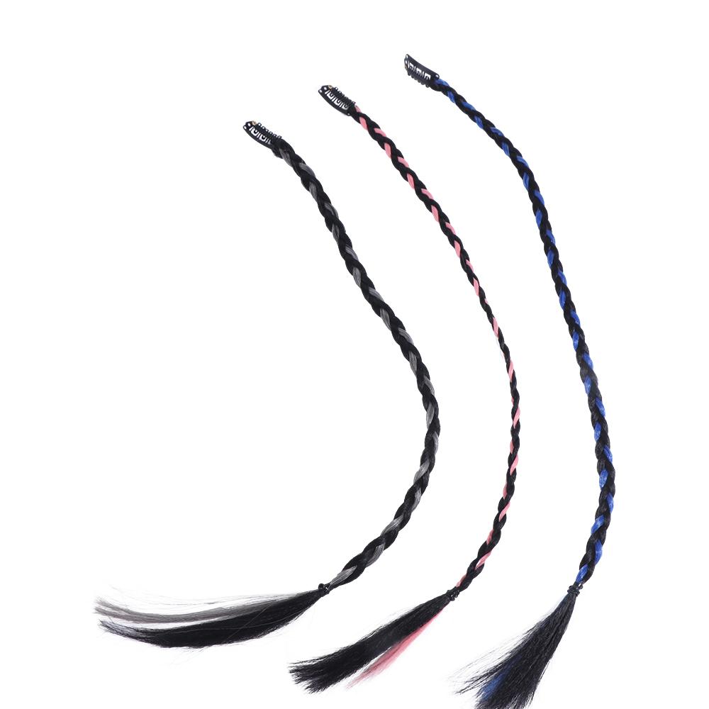Fashion Boxing Braid Hair Pieces Clip Hanging Ear-Dye Wig Twist Braided Hair Rope Girls