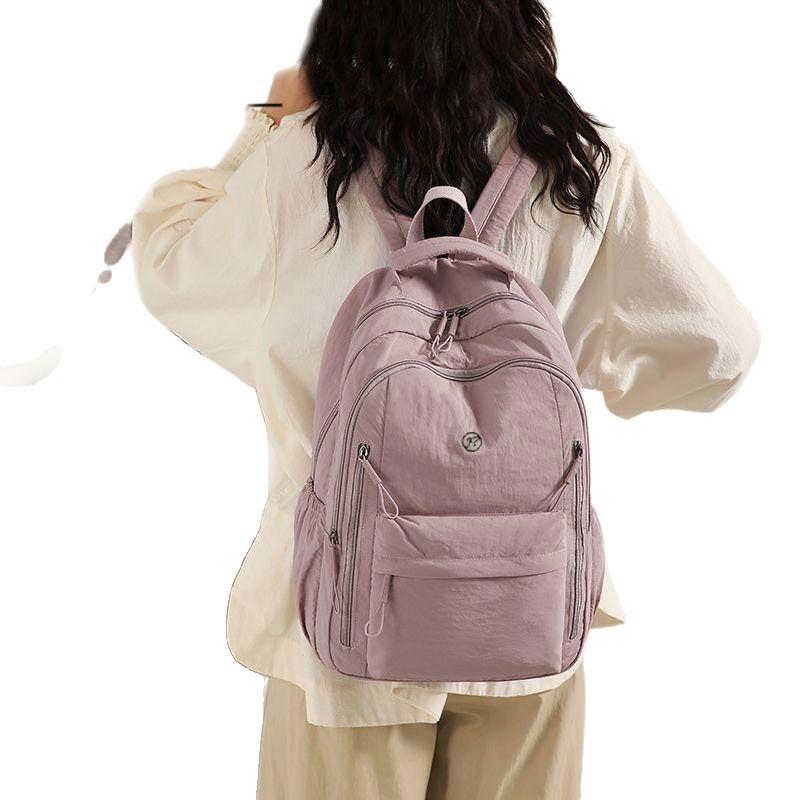 Schoolbag Backpack Women's 1011 New Fashion Versatile School Bag Large Capacity Lightweight Oxford Cloth Minimalist Wear-resistant Travel Backpack