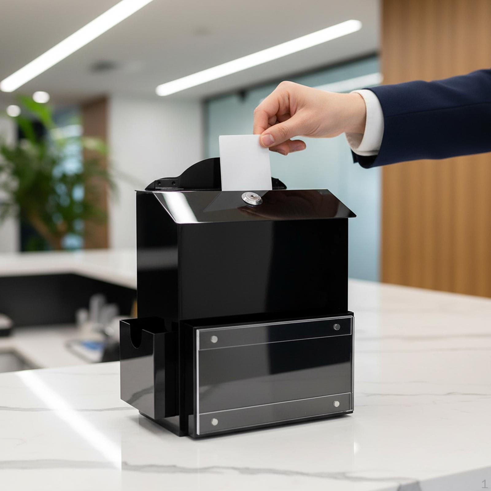 

with Key Lock Wall Mounted Transparent Storage Sign Holder Donation Ballot Drop Box for Fundraising