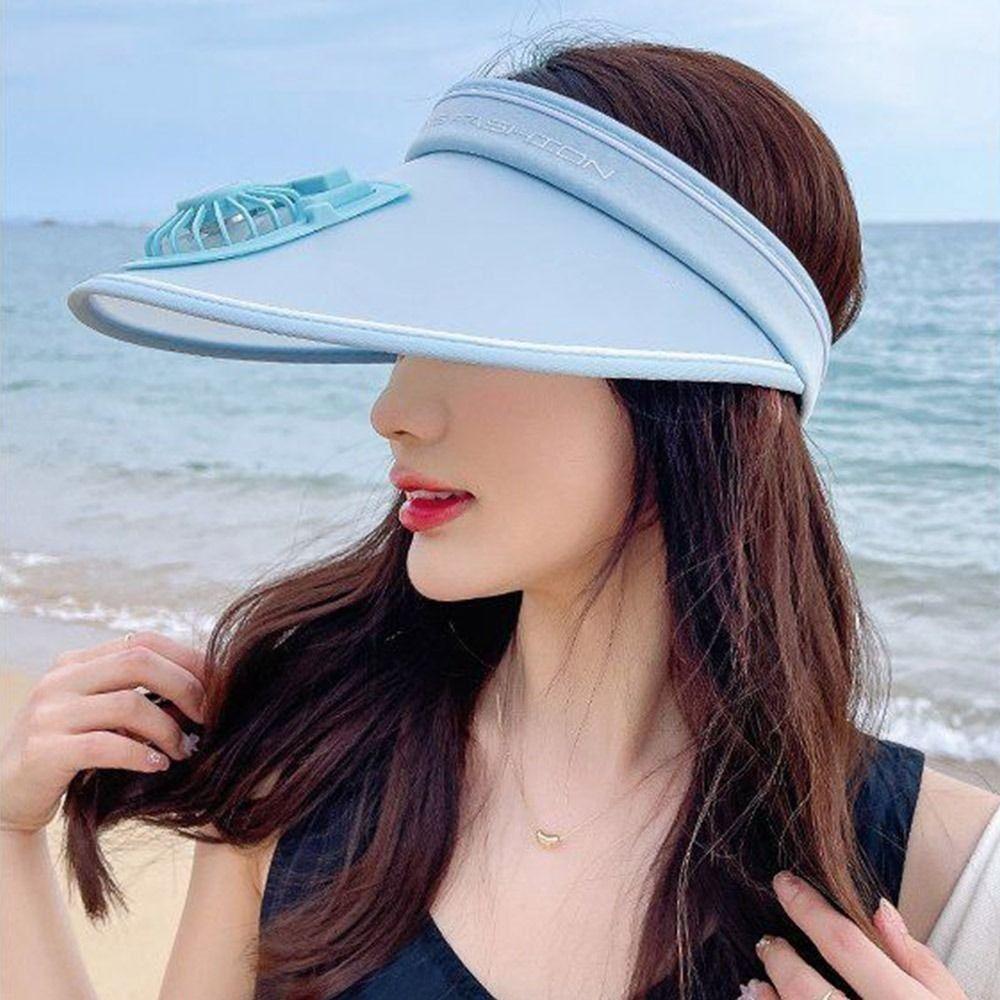 With Fan Fan Sun Hat Breathable Beach Hat Outdoor Visors  Camping Hiking