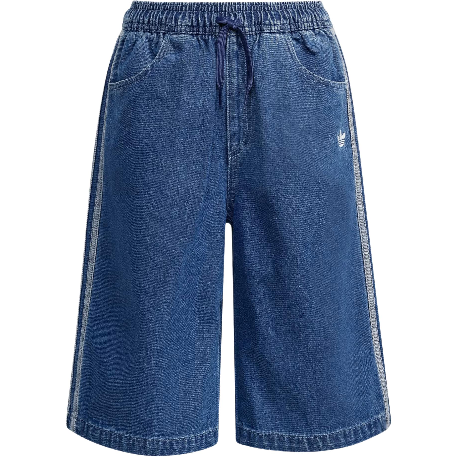 Adidas Originals Adicolor Logo Striped Pocket Loose Fit Denim Shorts Kids shorts KE2969 140