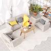 Dollhouses Loveseat Single Sofa Couch Handcrafted Wooden Miniature Decors For DIY Toy House Accessories