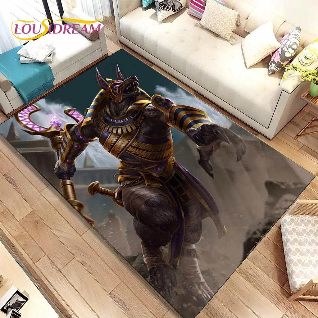 HD Egypt Death Anubis Mythology Horus Area Koberec,Koberec pro domácí Obývací pokoj Ložnice Pohovka Rohožka Kuchyň Dekor,Protiskluzová podložka