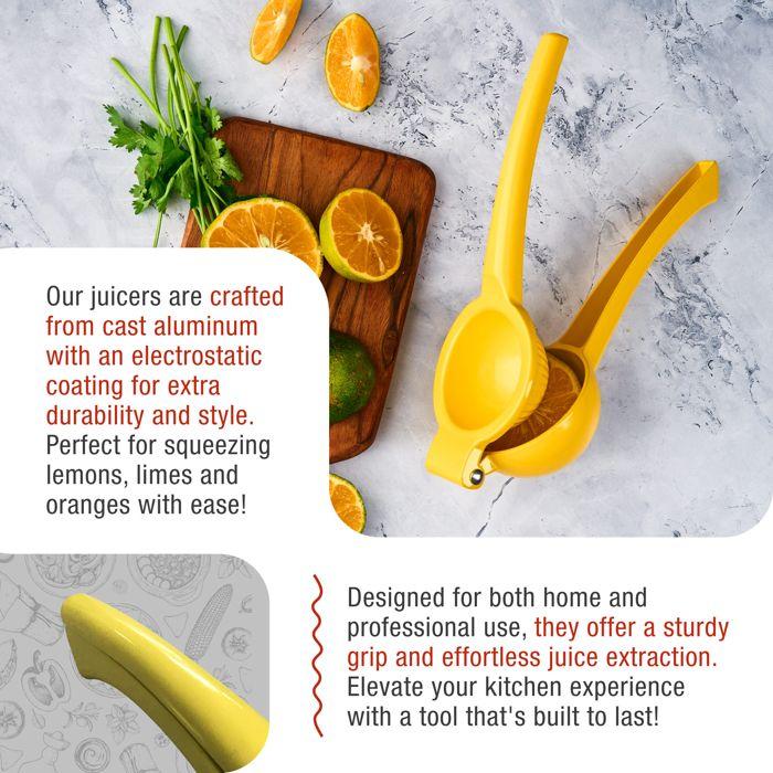 Presse-agrumes Manuel, Presse-citron Fonte d'Aluminium, Extraction Maximale Jus Victoria 31312 Jaune 31312