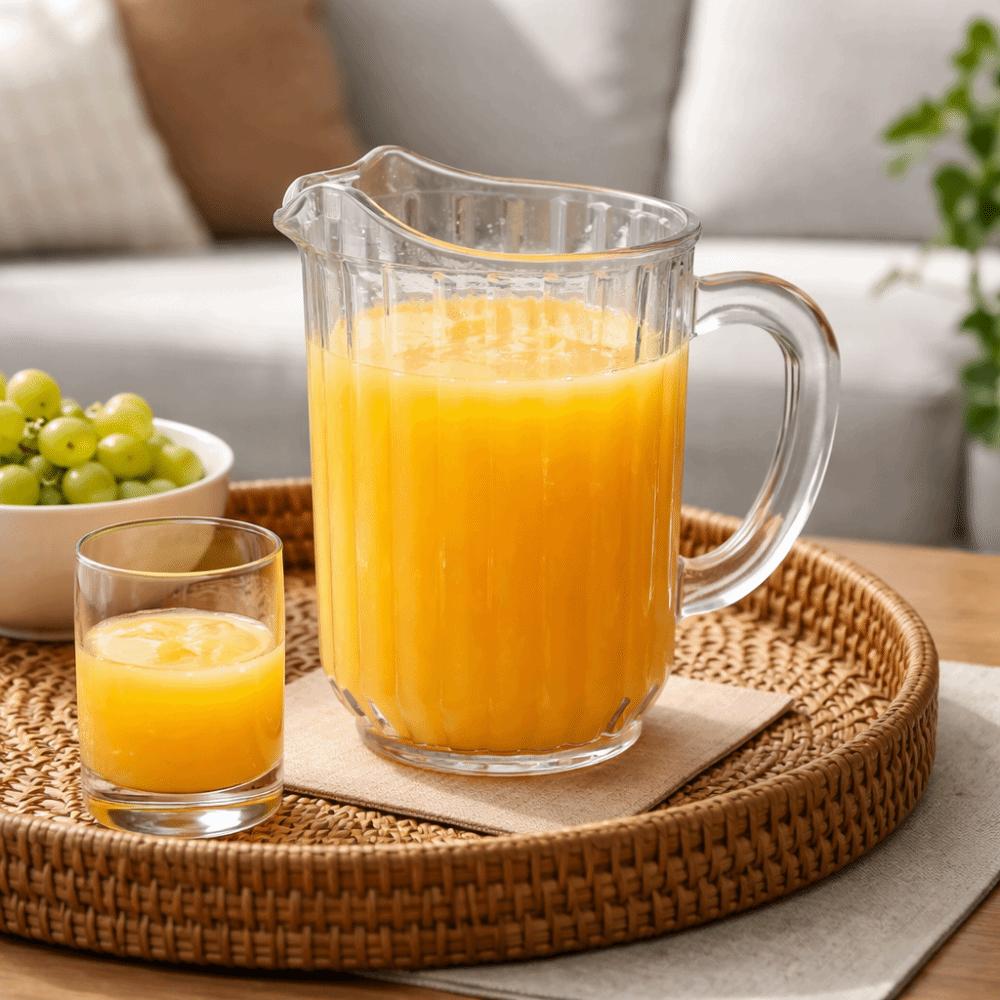 Transparent Striped Drink Pitcher Heat Resistant Cold Water Kettle Juice Jug  Dinning Table