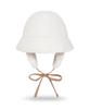 Bajal Va Curved Logo Sherpa Fur Flap Bucket Hat Cream