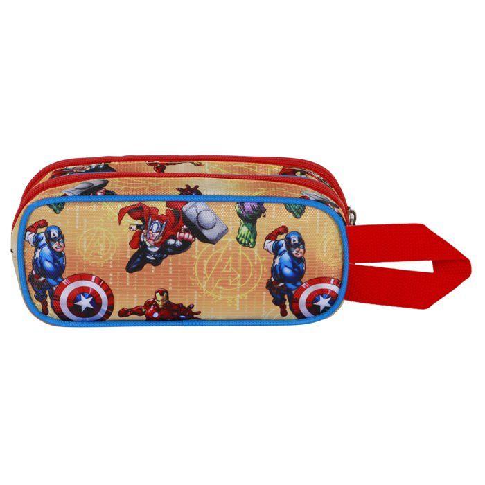 Double 3D Pencil Case - Avengers Attack - Red - One Size