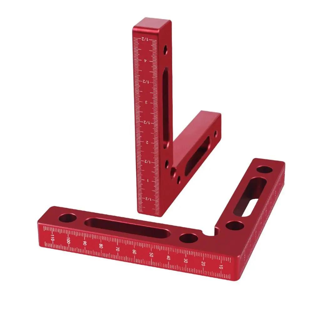 90° Positioning Fixture L-shaped Precise Square Right Angle Clamp Aluminium Alloy 120mm Corner Positioning Ruler Woodworking