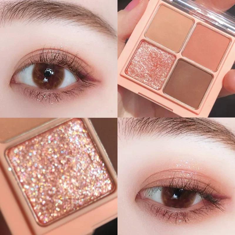 Little Red Book Recommendation Four Color Eyeshadow Palette 2021 New Arrival Earth Color Ins Super Popular Student Cheap Small Kit Portable