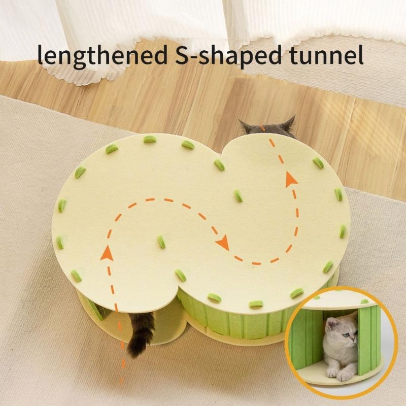 Felted Cats House Cats Cave for Small Animal Tunnel Spacious Washable Cats Cave for Indoor Cats Small Dogs Bunnies