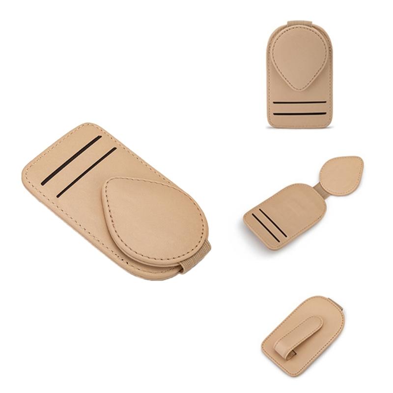 Universal Car Visors Clip Not Slip PU Leather Design Soft Padding Secure Storage Driver Accessory Upgrades For Eyewear
