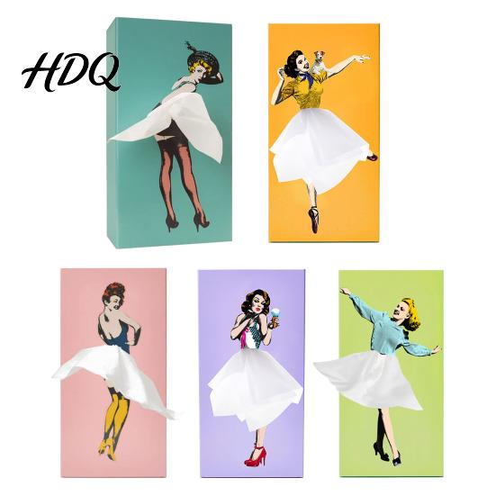 Tissue Box Holder Creative Lady Flying Skirt Design Easy Office Desk Access Square Tabletop Home Supplies Sexy Girl