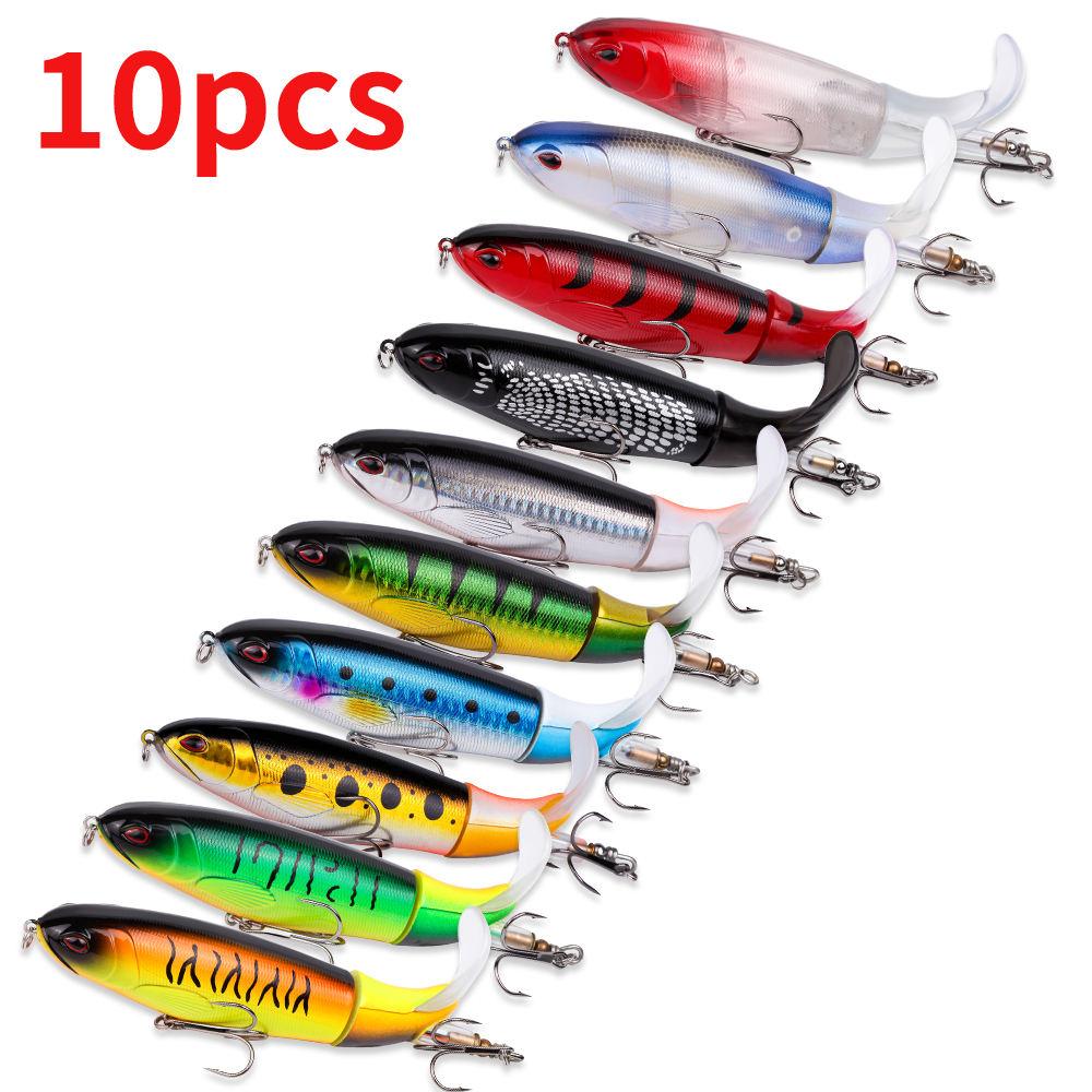 10pcs Premium 13g 10cm Fishing Lure Kit for Bass Trout Realistic Action Propeller Tail Durable ABS Hooks for Salmon Tilapia