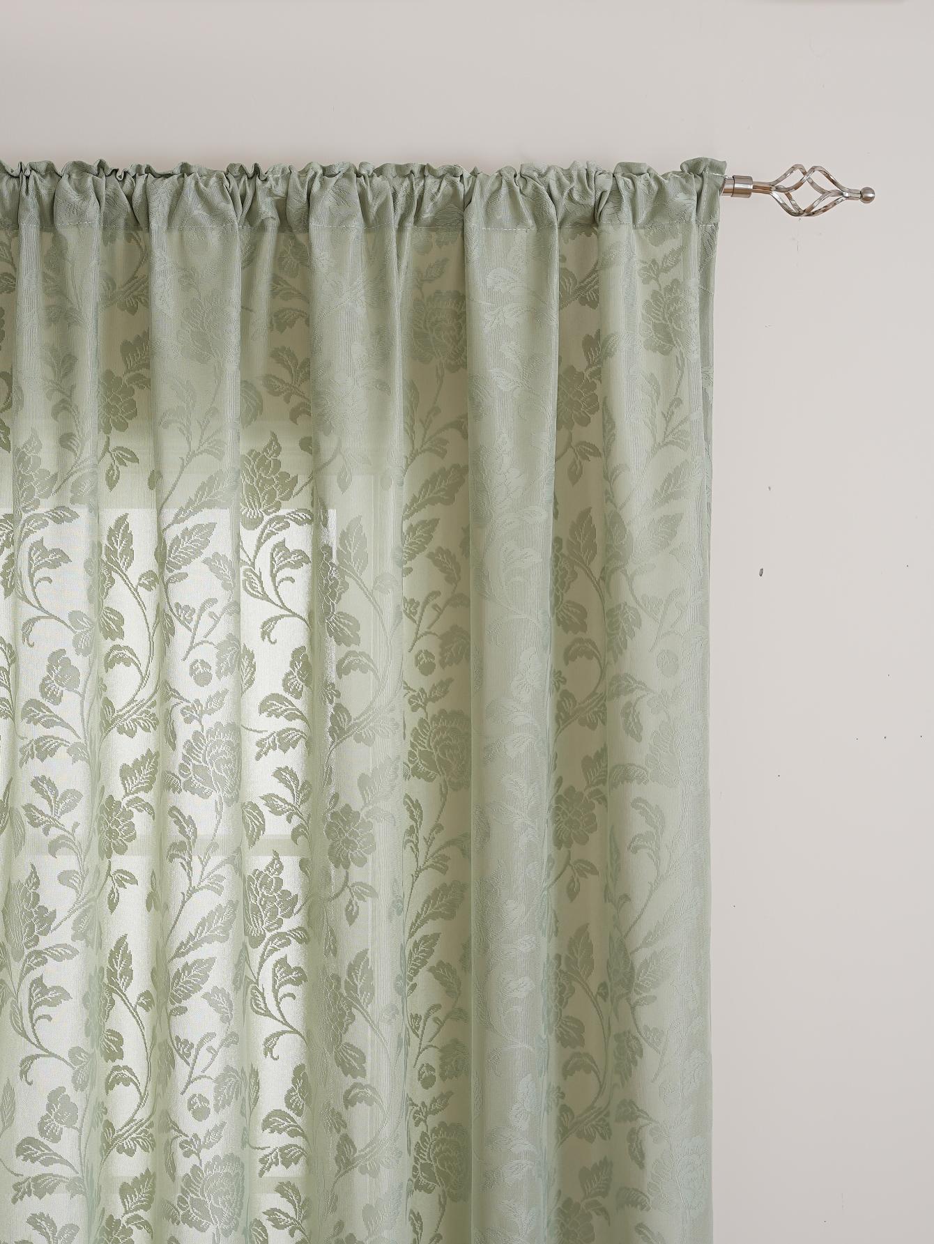 

1PC Green Thickened Lace Pole Curtain Luxury Style Decorative Curtain for Living Room Bedroom Lightweight Elegant Design 140x100cm 1PC&Fixed Pleat зелений