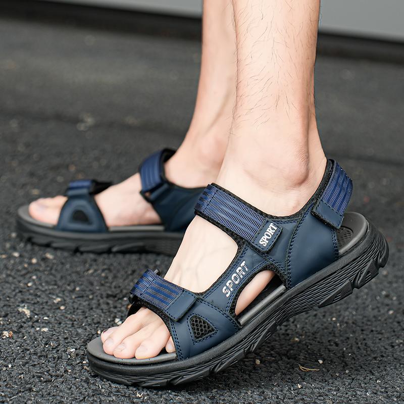 Fashion Men New Open-Toe Casual Sandal Men Summer Adjustable Non-Slip Comfortable Soft-Soled Beach Shoes Classic Style Versatile Sandals