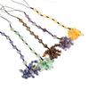 Car Crystal Pendant Natural Quartz Stone Rearview Mirror Ornaments Seven Chakra Heart-shaped Hanging Styling Accessories