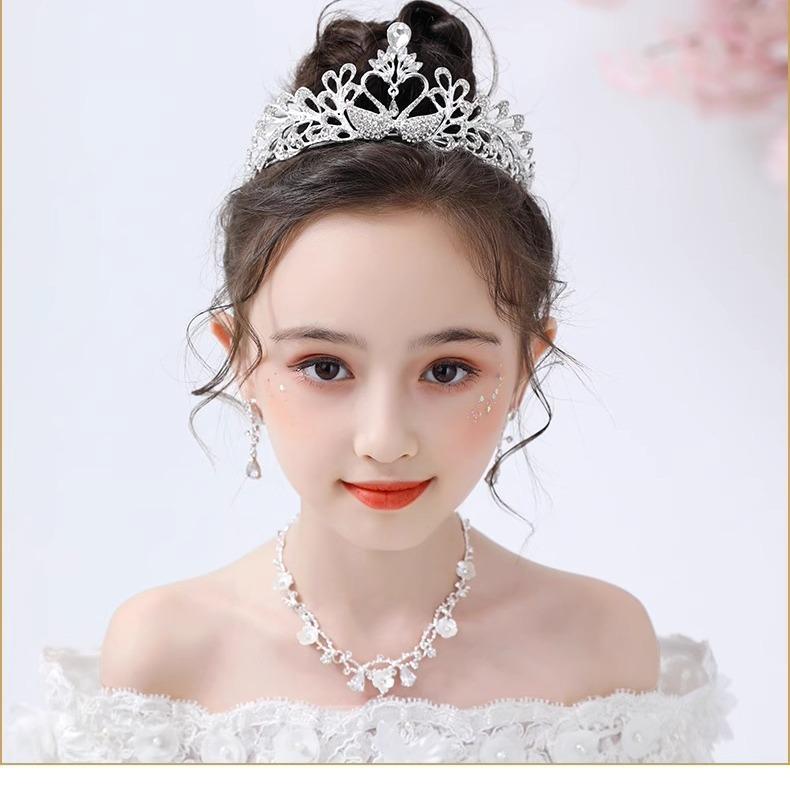Children's Crown Tiara Girls Performance Catwalk Dress Accessories Princess Girls Birthday Crystal Crown Hair Accessories