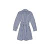 Polo Ralph Lauren Striped Print Collar Midi Long Sleeve Dress Kids Dresses White 313785816-003