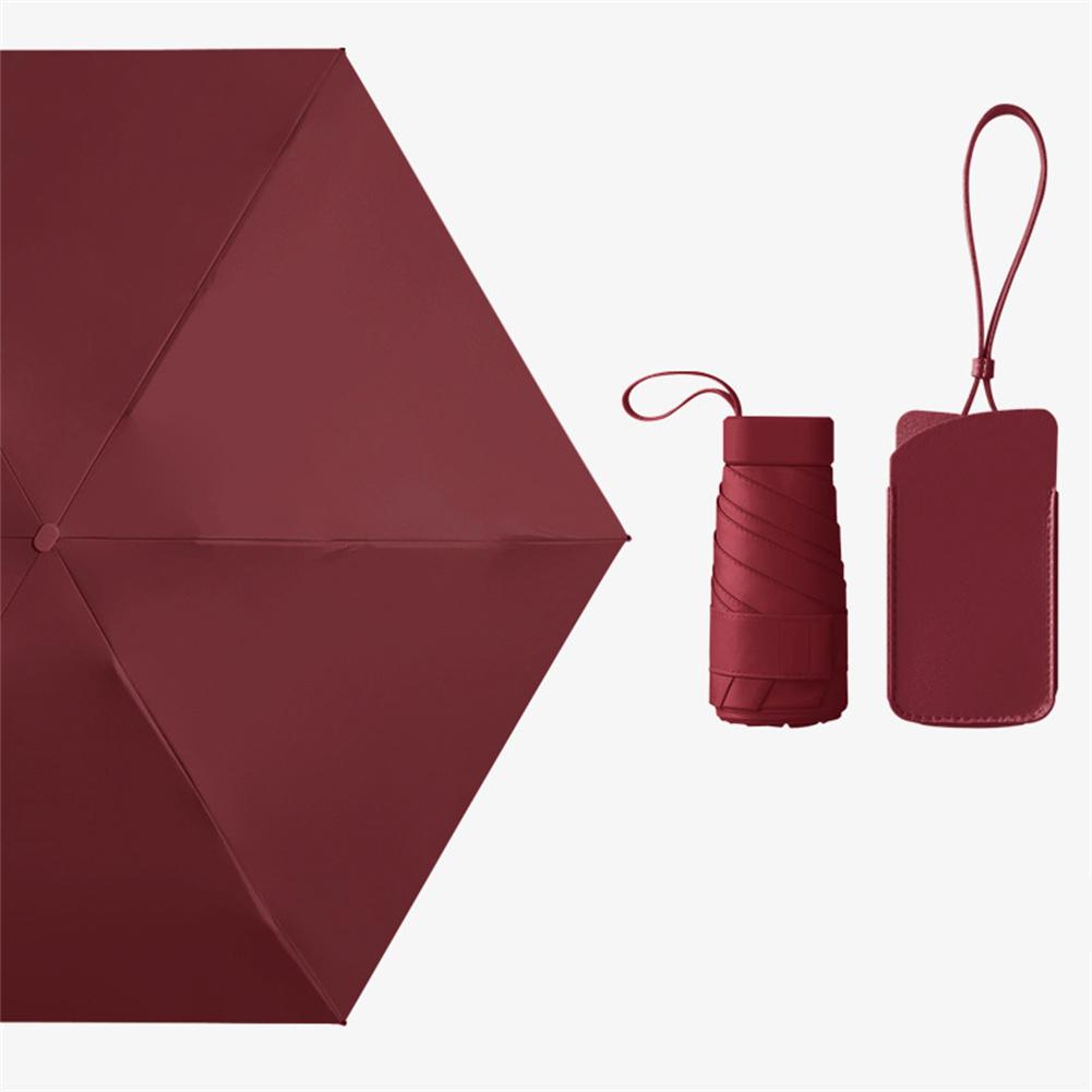 Outdoor Mini Umbrella 6-fold Portable Folding Ultralight Uv Protective Sun Rain Umbrellas Parasol Umbrella