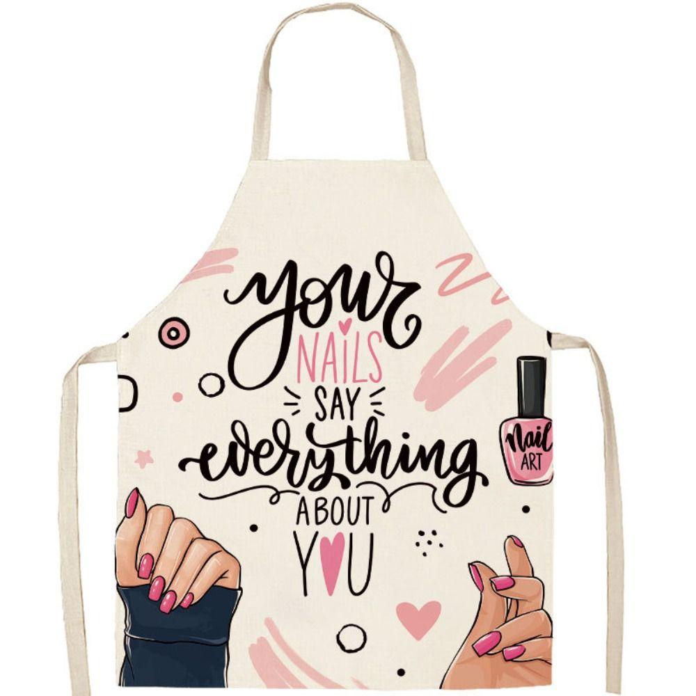 Anti-fouling Beauty Apron Linen Cleaning Apron Trendy Lipstick Nail Polish Apron  Daily Use