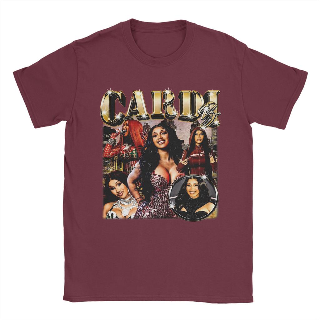Rapper Cardi B T-Shirts Men  Funny Pure Cotton Tees Crewneck Short Sleeve T Shirt Printing Tops